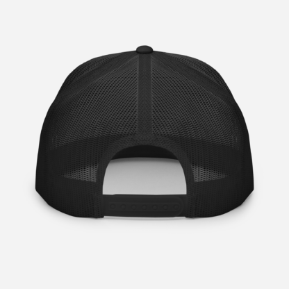 Black Trucker Cap with Black Logo - Image 2