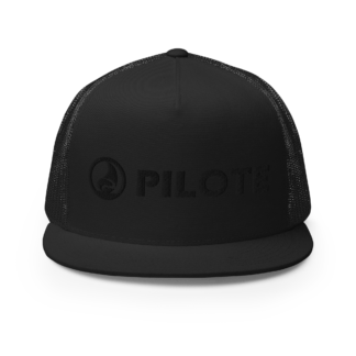 Black Trucker Cap with Black Logo