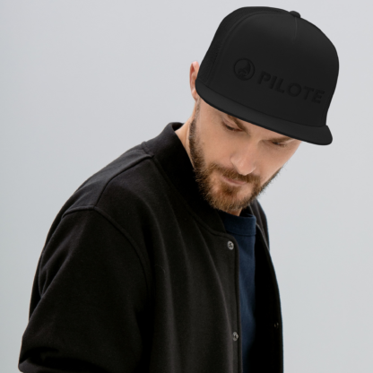Black Trucker Cap with Black Logo - Image 5